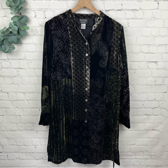 Koos Of Course Tops - KOOS Of Course Velvet Button Front Silk Blend Tunic/Duster size Medium